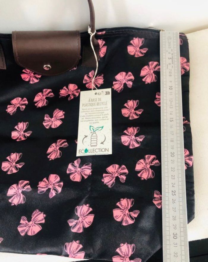 Sac pliable fourre tout fermeture zip et pression neuf - photo numéro 5