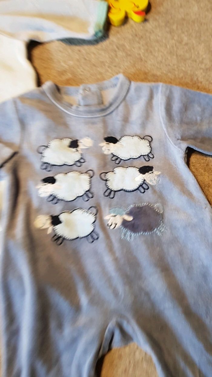 Lot de 2 pyjamas velours garcon 3 mois petit bateau - photo numéro 4