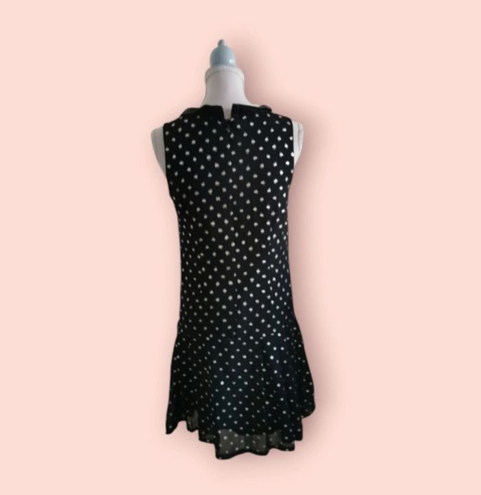 Robe Orchestra noire avec pois dorés col simili cuir taille 10 ans - photo numéro 2