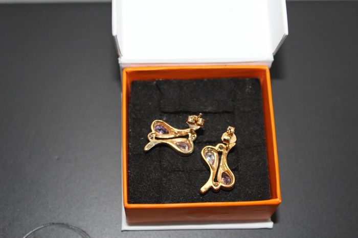 Boucles d'oreilles plaqué or /oxydes de zirconium - photo numéro 2