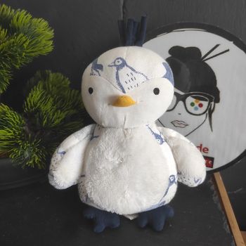 Doudou pingouin bleu blanc Catimini