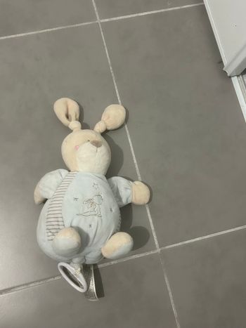 Doudou Lapin Musical Bleu Boule Etoile Rayé SIMBA TOYS