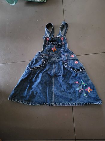 Robe à bretelles jean top tap top 3 ans