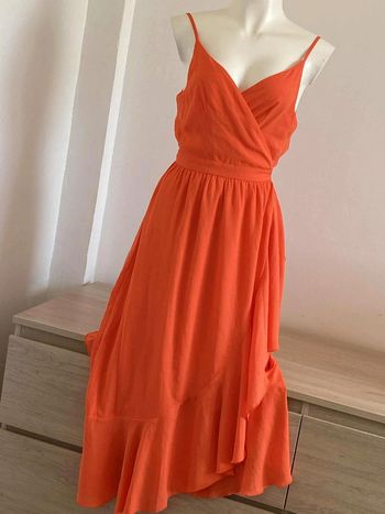 Robe débardeur cache-coeur/porte-feuille col V à volants XS 34 Smash