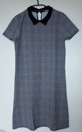 Robe rayée noire et blanche Col Claudine - LH