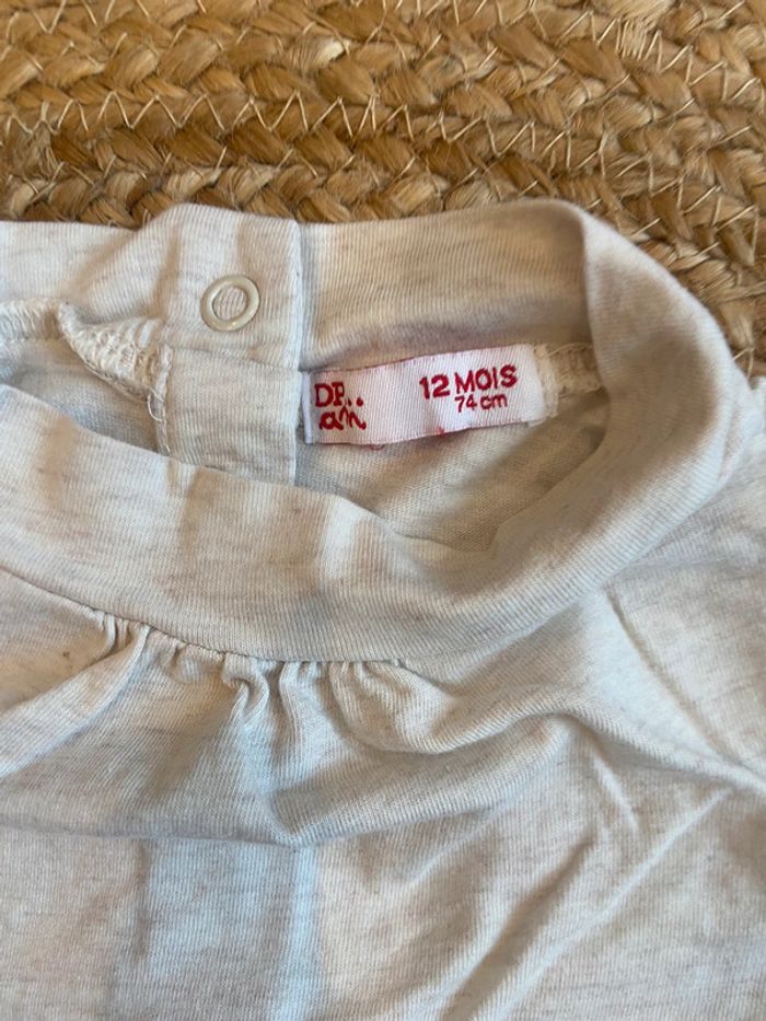 Tee-shirt manches longues fille 12 mois Du pareil au même - photo numéro 2