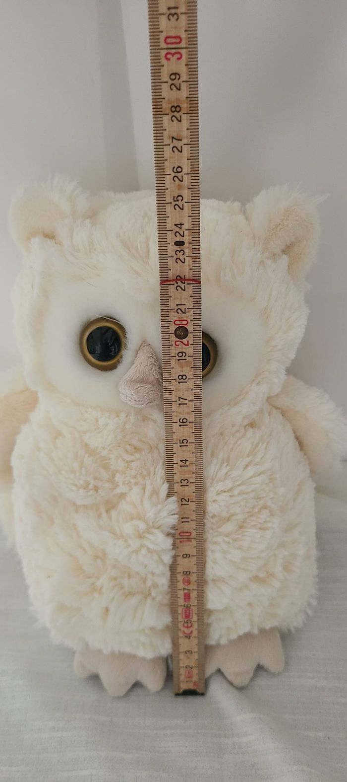 Peluche hibou BUKOWSKI chouette beige et taupe - photo numéro 4