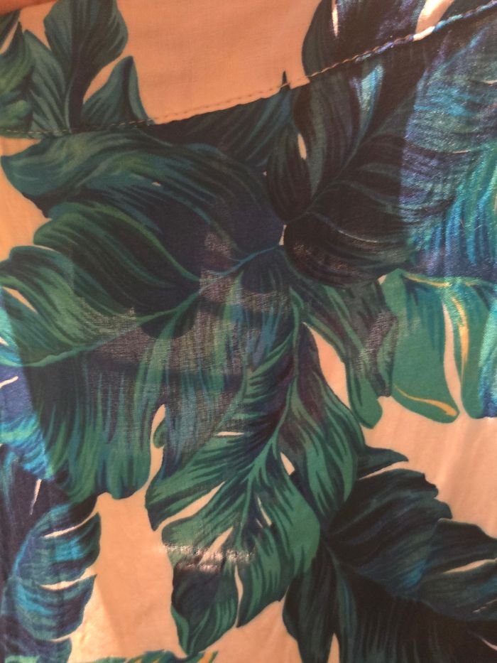 Blouse blanche motifs feuilles bleu/vert T.44 H&M - photo numéro 10