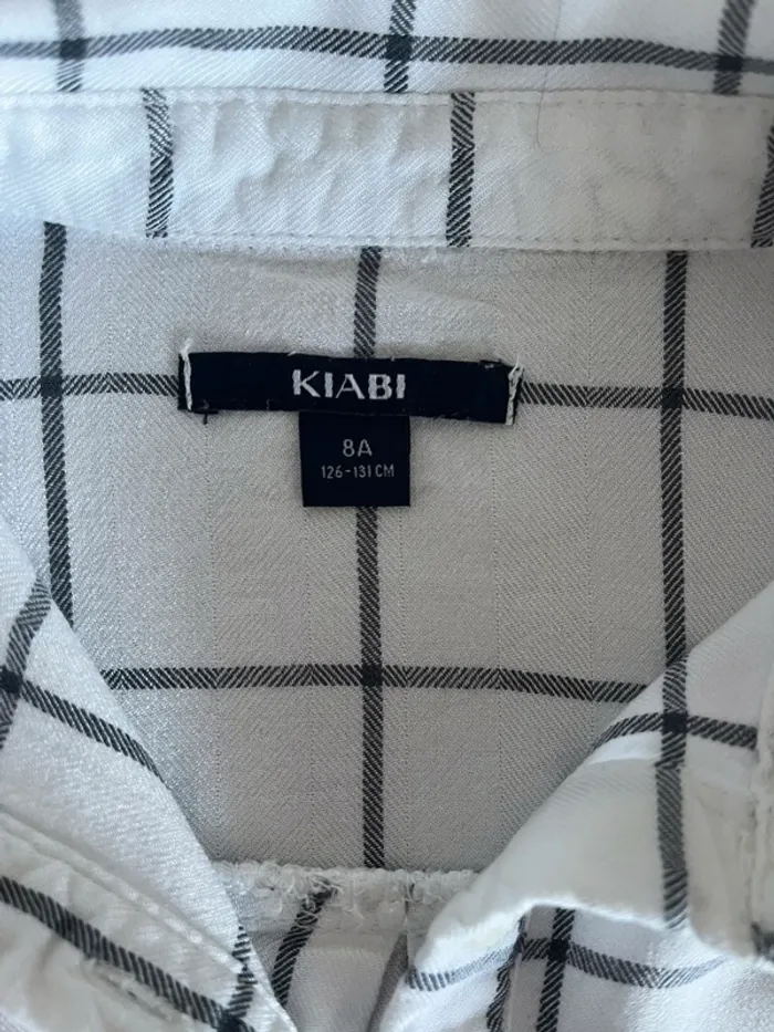 Chemise fille blanc et gris - photo numéro 4