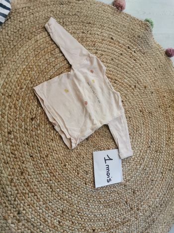 Haut manches longues rose pâle taille 1 mois