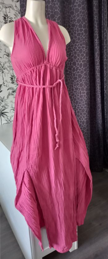 Robe longue rose