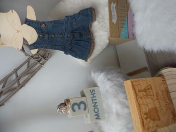 Jolie robe en jean bleu marron Tape a l'œil bébé fille 3 mois 60cm 