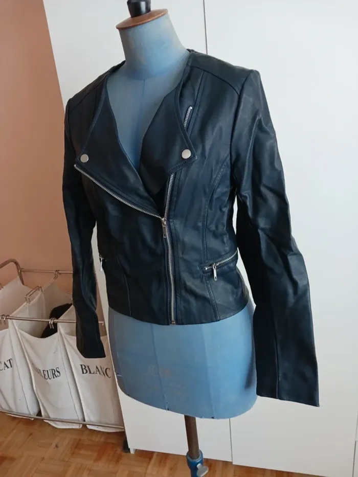 Veste simili cuir femme - photo numéro 2
