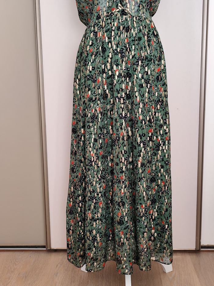 Robe neuve Gérard Darel taille 1 verte et dorée printemps été - photo numéro 3