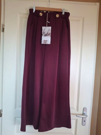 Pantalon large suédine prune neuf étiqueté 