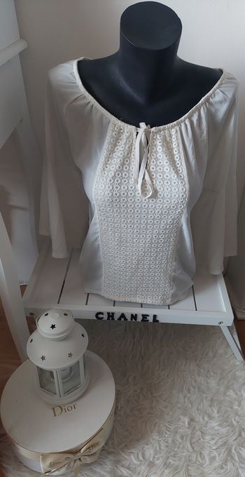 Blouse écru broderie Jennyfer T.M TBE