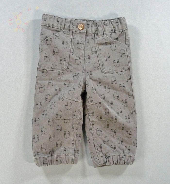 Pantalon toile gris lapin Orchestra 6 mois 67 cm fille
