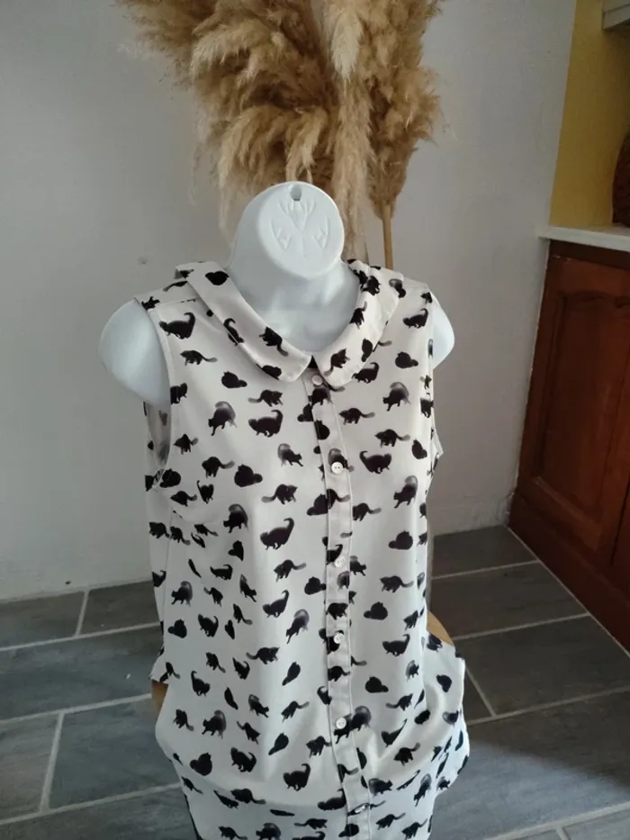 Chemise motif chats 🐱 femme 🎀 40