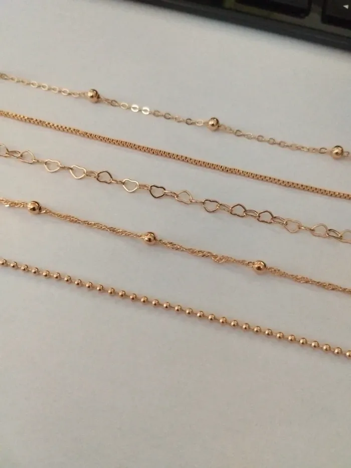 Lot de 5 bracelets dorés fantaisies neufs