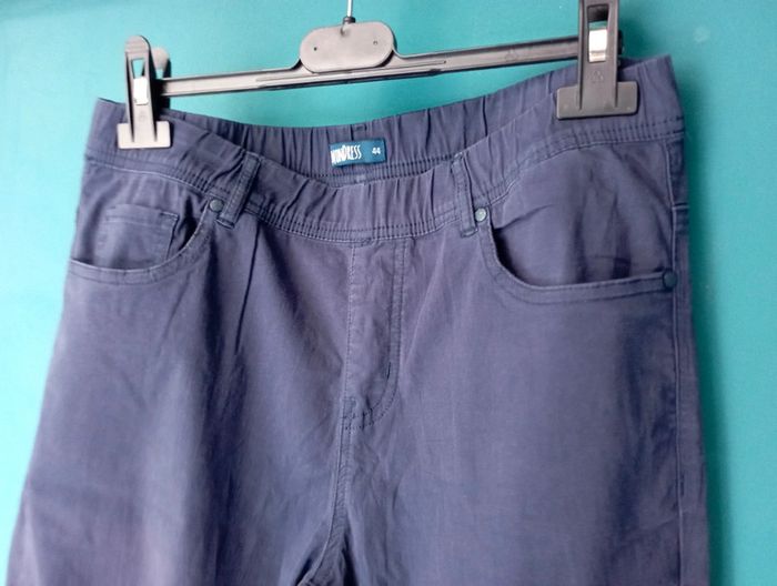 Pantacourt femme coton bleu marine - photo numéro 2