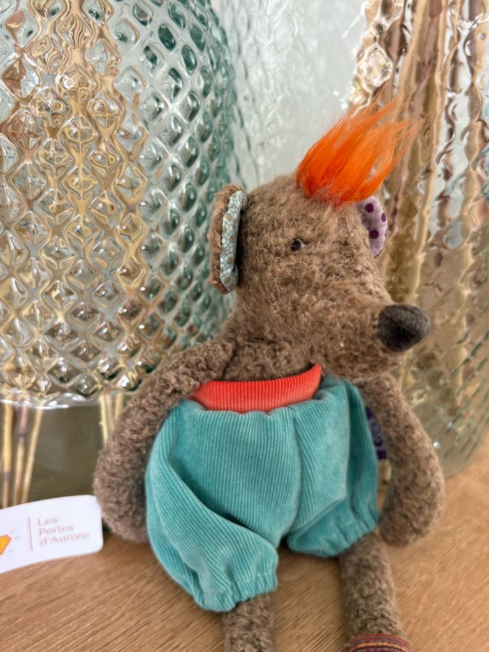 Doudou peluche souris au fond de la cour - photo numéro 2