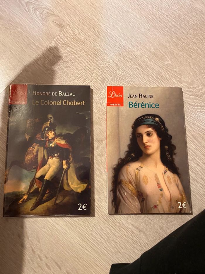 Lot de 2 livres de Jean Racine (Bérénice et colonel chabert)