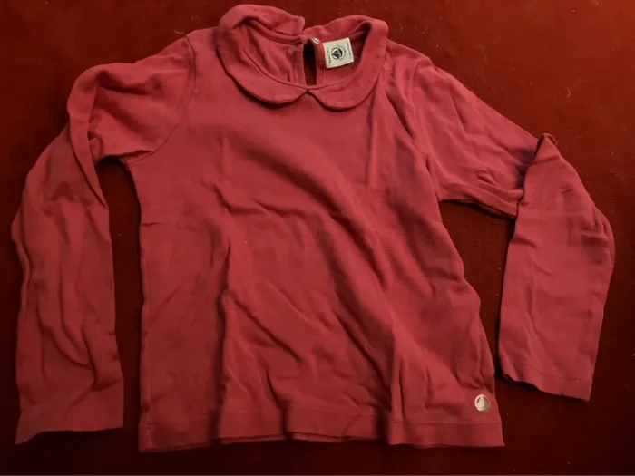 Chemisier manches longues bordeaux Fushia / bordeaux petit bateau