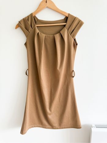 Robe manches courtes marron clair boutique indépendante taille 36 S
