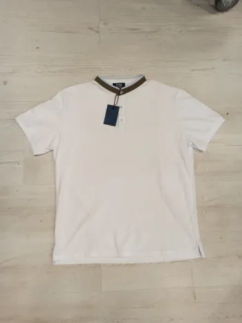 Polo blanc homme col mao xxl