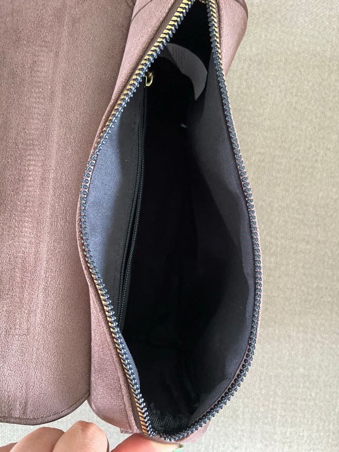 Sac à main bandoulière effet daim marron Ale Hop - photo numéro 9