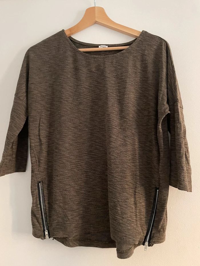 Pull léger, manches 3/4 kaki Pimkie