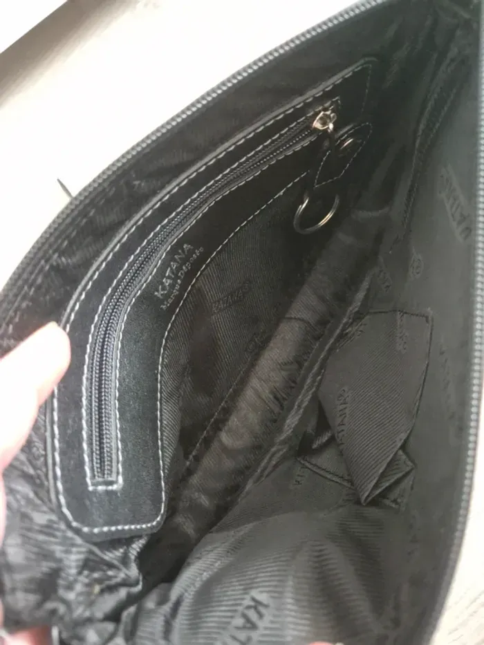Sac a main noir Cuir Katana - photo numéro 9