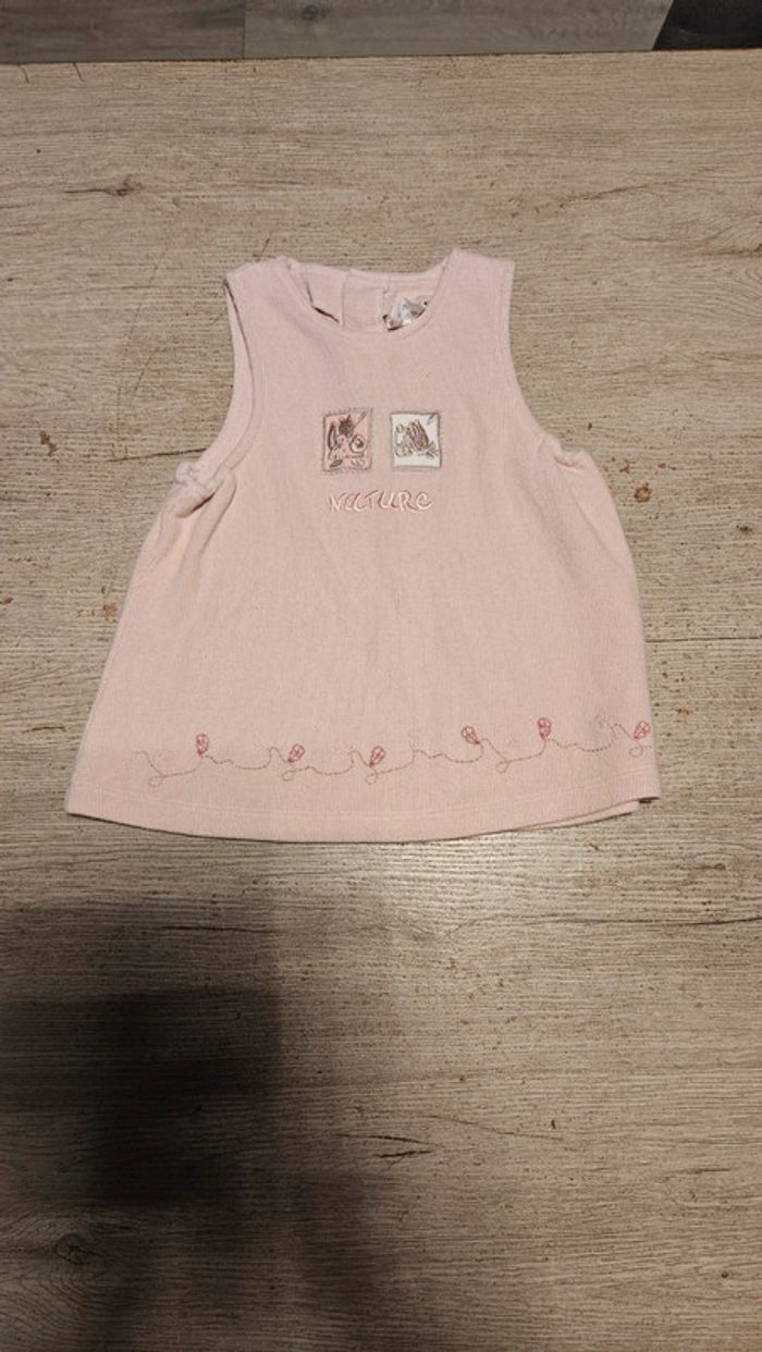 Robe rose épaisse sans manche, 12 mois, peu mise - photo numéro 2