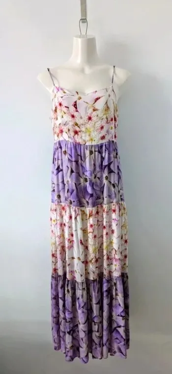 Robe fleurie longue à brettelles - Desigual - taille L