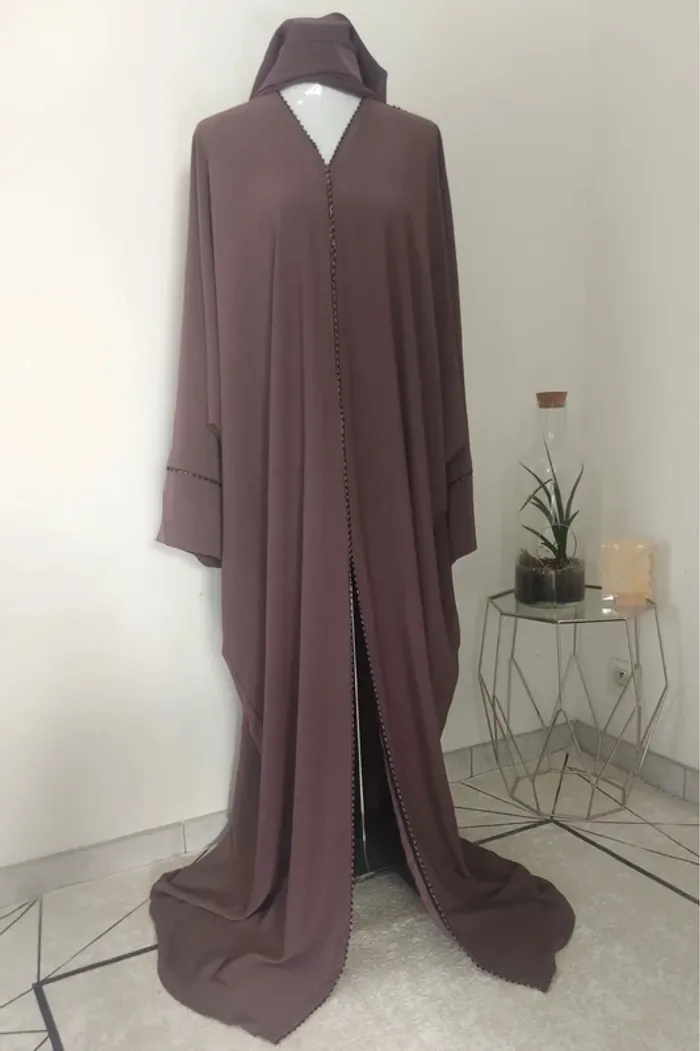 Abaya kimono qualité violet neuve - photo numéro 6