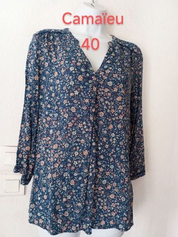 Blouse florale longueur dos femme 40