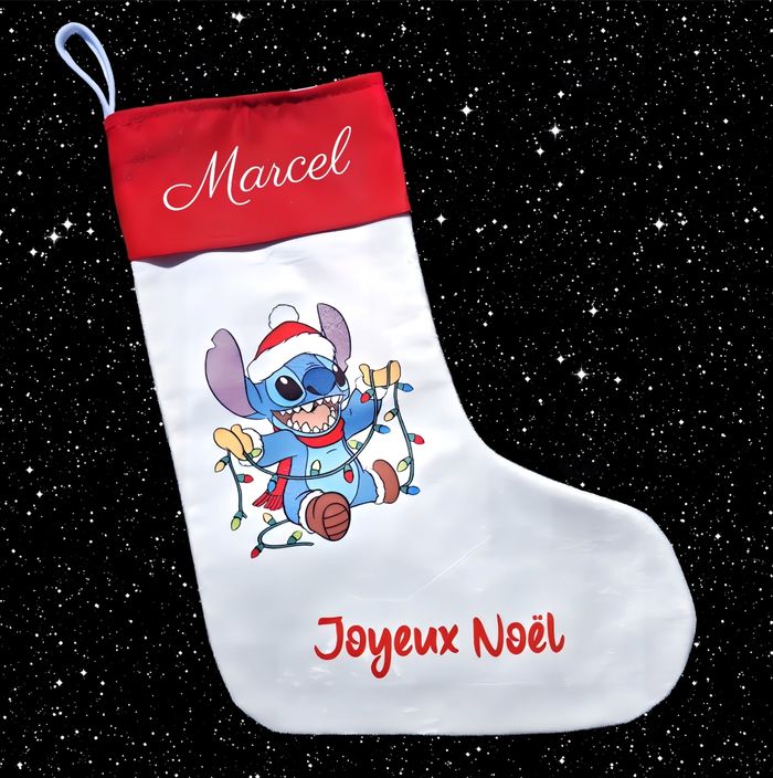 Chaussette de Noël personnalisée stitch - photo numéro 2