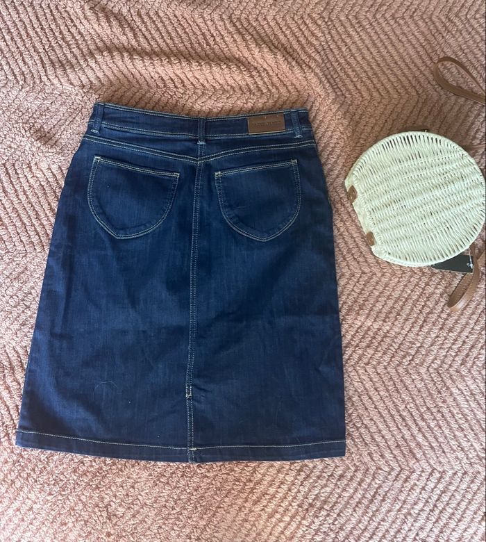 🌸Jupe longueur genou en jeans bleu taille 38 saint james 52cm🌸 - photo numéro 2