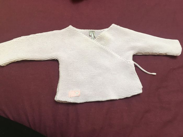 Petit gilet cache coeur orchestra basic rose 3 mois