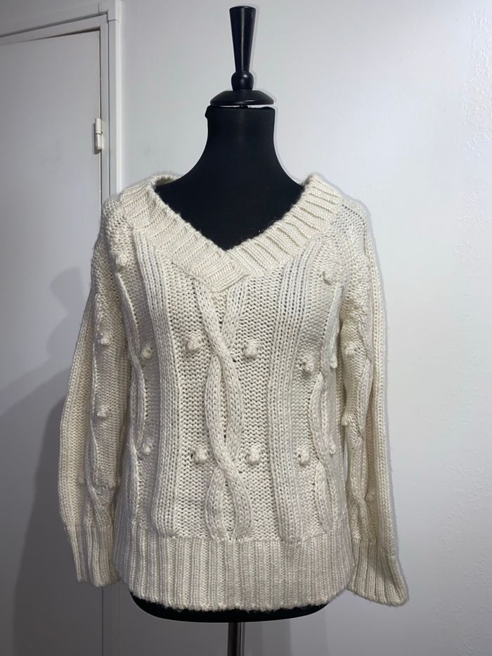 Pull d’hiver Monoprix blanc cassé - photo numéro 2