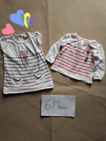Ensemble T-Shirt ML et Robe MC 6 Mois