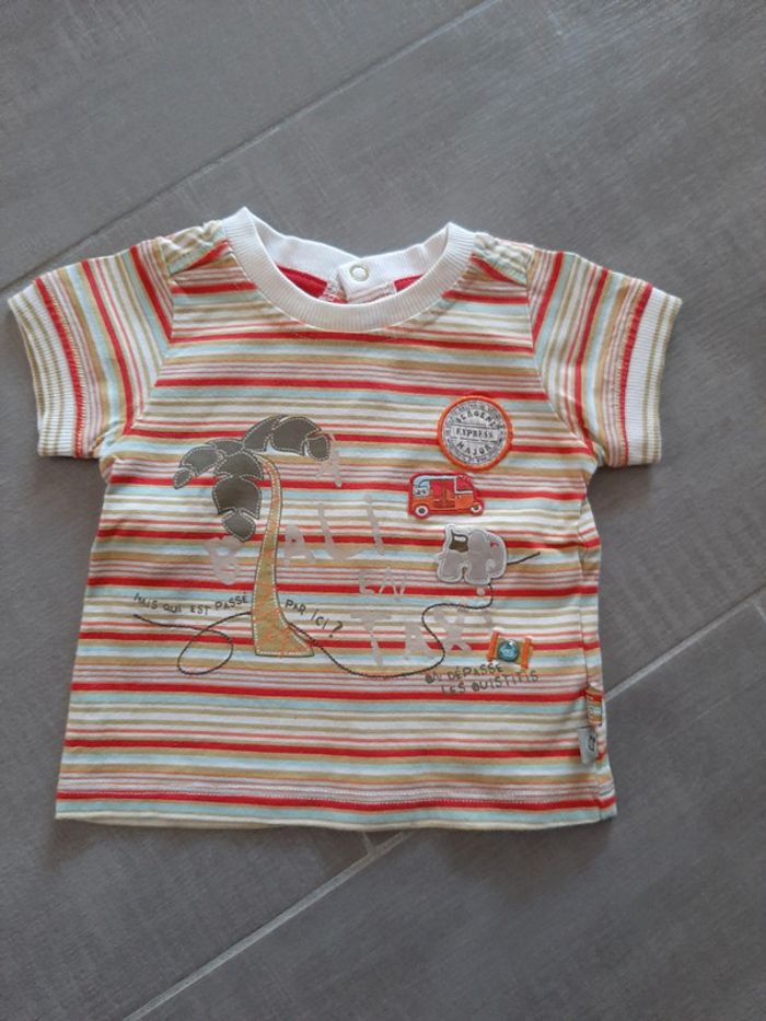 Tee shirt + salopette bébé garçon 1/3 mois - photo numéro 5