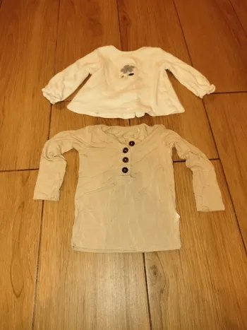 Lot de 2 t-shirts longues manches bébé fille 12 mois