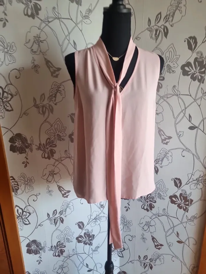 Blouse voile rose poudré - photo numéro 3