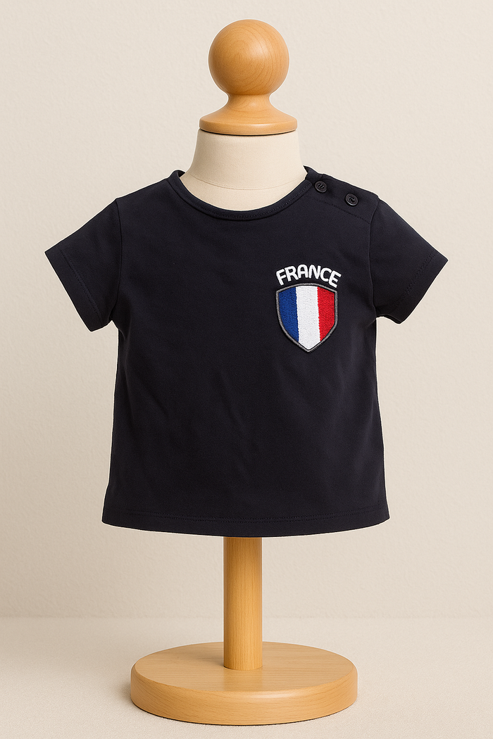 T-shirt manche courte - Bleu marine avec le n°10 / Marque Kiabi en taille 6 mois