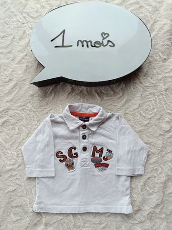 Polo chemise manches longues Garçon 1 mois Sergent major 100% coton
