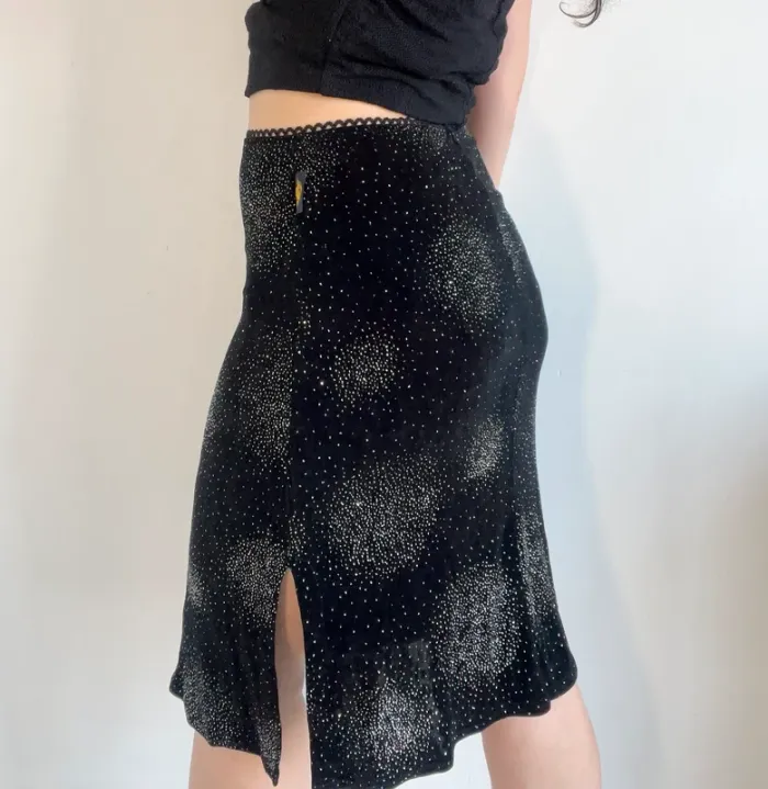 Jupe vintage y2k années 90 noire à paillettes taille S