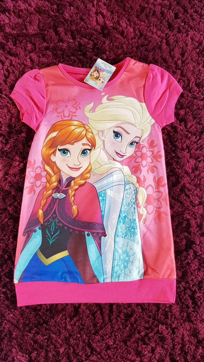 robe fille rose foncé la reine des neiges disney