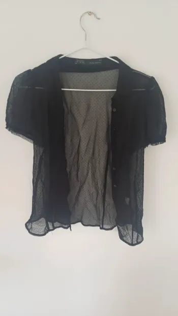 Chemise manche courte transparente