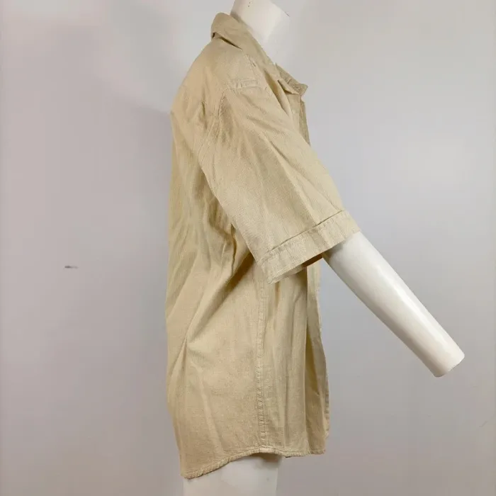Chemise beige Sergio Tacchini vintage – 100 % coton, manches courtes L A650 - photo numéro 13